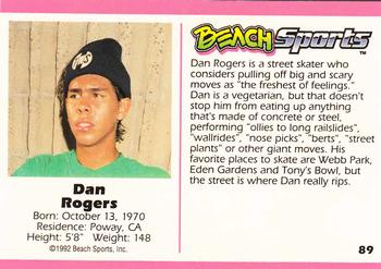 1992 Beach Sports #89 Dan Rogers Back